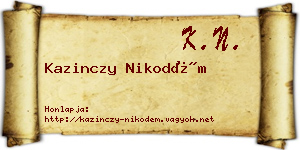 Kazinczy Nikodém névjegykártya